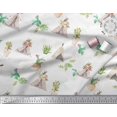 thumbnail image 2 of Soimoi White Rayon Crepe Fabric Cactus With Conical Pot Tree Print Sewing Fabric Yard 46 Inch Wide, 2 of 5