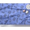thumbnail image 2 of Soimoi Blue Georgette Viscose Fabric Explore The World Text Printed Fabric 1 Yard 42 Inch Wide, 2 of 5