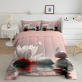 thumbnail image 2 of YST Ensemble de Douillette Grand Lit, Fleurs Papillons Pierres Literie Douce, Insectes Animaux Lacs Reflet Ensembles de Literie Douillette, Blanc Rouge Paysage Naturel Couette pour Chambre, 2 of 6
