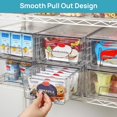 thumbnail image 4 of Vtopmart 6 Pack Stackable Storage Drawers,Clear Acrylic Drawer Organizers with Handles, Easily Assemble Containers for Fridge, Ba, 4 of 7