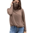 thumbnail image 3 of Économies d'Automne! BiZtdJrK Chemises de Protection Solaire pour Femmes, Respirantes pour l'Extérieur, à Manches Longues, pour la Randonnée et la Pêche, avec Masque Facial, Vêtements de Vacances à la Plage, Kaki, P, 3 of 6