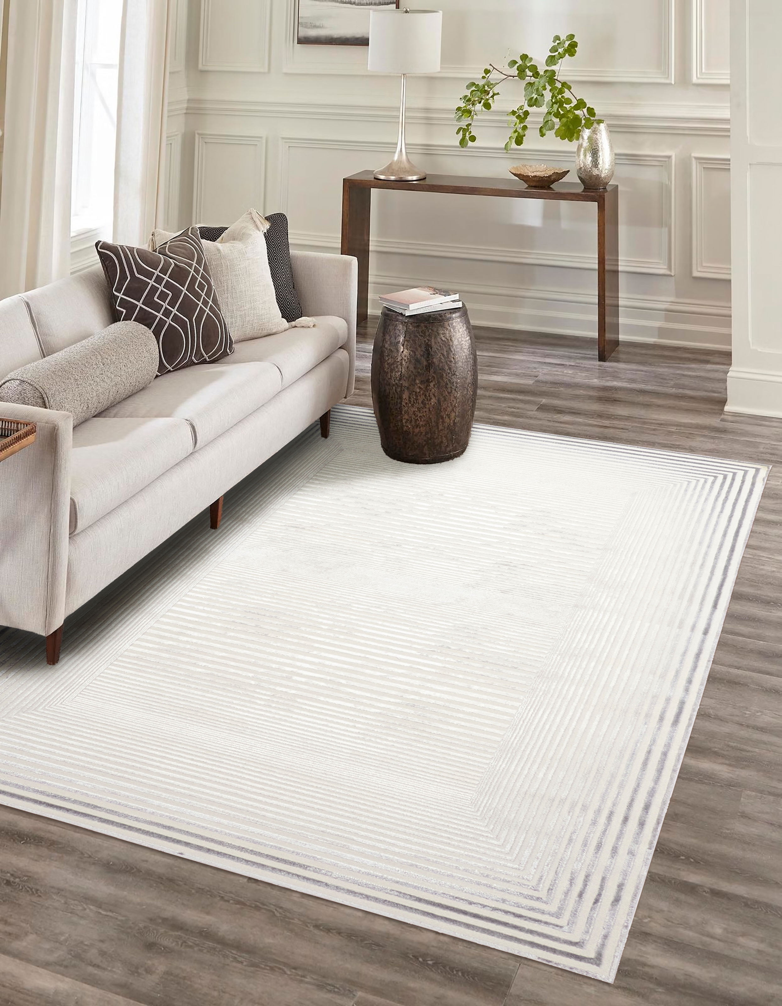 ECARPET Tapis Contemporain/Moderne Ramona pour Salon, Chambre, Salle A Manger, Entrée, Couloir et Plus Encore.