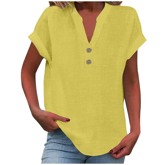 2025 Women Spring Summer Clothing one Sleeve Shirts for Women Solid Button Back Ruffled Summer Tops for Women Trim Blouse Casual Short Long Sleeve Summer Shirts Sleeve Blouse