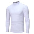 thumbnail image 2 of CEHVOM Chemise de Base Ajustée Extensible Unie à Col Mi-Haut à Manches Longues pour Homme Vente, 2 of 6