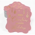 thumbnail image 2 of Inkdotpot Pack Of 50 Real Gold Foil Bracket Shape Paper Tags Merry Christmas & Happy Text Favor Hang Tags, 2 of 7