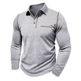 thumbnail image 2 of FAIWAD Men's Long Sleeve Shirts Casual Button Down Basic Golf Pullover Tops Lightweight Work Athletic T-Shirt, 2 of 6