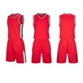 thumbnail image 1 of RKSTN Soccer Maillot Garçons Filles Col Rond Sans Manches Uniforme d'Entraînement de Soccer Deux Pièces Maillot Athlétique Ensemble de Sport (Rouge, 2TP) Unisexe, 1 of 6