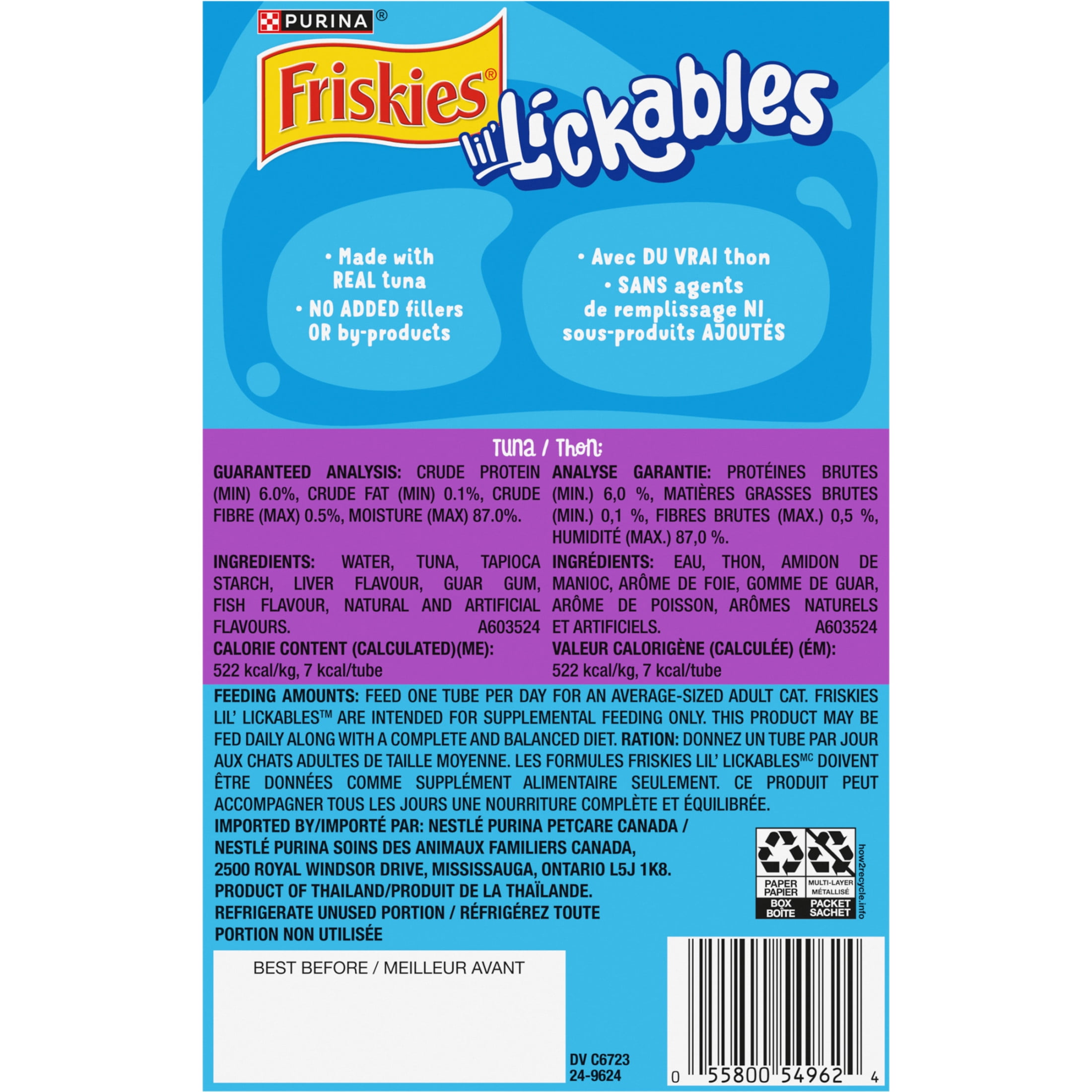 Purina Friskies Lil' Lickables Thon, Gâteries pour chats, 14 g x 20