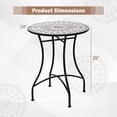 thumbnail image 3 of Gymax 24'' Bistro Table w/ Ceramic Tile Tabletop Heavy-Duty Metal Structure Patio, 3 of 8