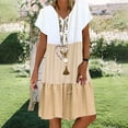 thumbnail image 2 of QIPOPIQ Robes pour Femmes Robe Midi à Manches Courtes à Étages Tendance Aguichant Décontractée Robes Robe d'Été Sans Manches Col Rond Unie Robe à Fente Offres 2023, 2 of 6