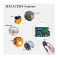 thumbnail image 3 of Télécommande Sans Fil 433Mhz AC220V 2CH Relais Rf Universel Récepteur et Émetteur pour Contrôle de Porte de Garage et Moteur de Portail, Facile à Installer, 3 of 7