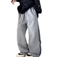 thumbnail image 1 of MIASHUI Boys Girls Sweatpants Drawstring Elastic Active Joggers Warm Straight Leg Trousers,Grey,4-5 Years, 1 of 5