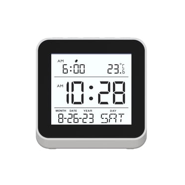Home Trends PL Horloge LCD Blanche,  Réveil-matin