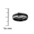 thumbnail image 3 of Mens Tungsten Wedding Band Black Ring Silvertone Comfort-Fit 6MM, 3 of 3