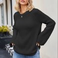thumbnail image 4 of Dvkptbk Chandails pour Femmes Femmes Col Rond Uni Mode Tricot Ample Chandail Vêtements en Liquidation, 4 of 7