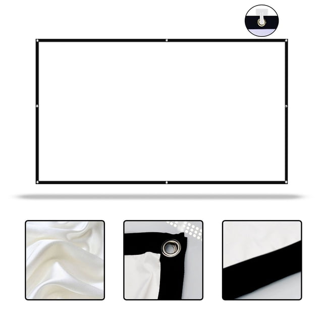 Projector Screen Movie Projector Screen 16:9 Foldable And Portable AntiCrease Indoor Outdoor Projection Double Sided Video Projector Screen For Home, Party,Camp
