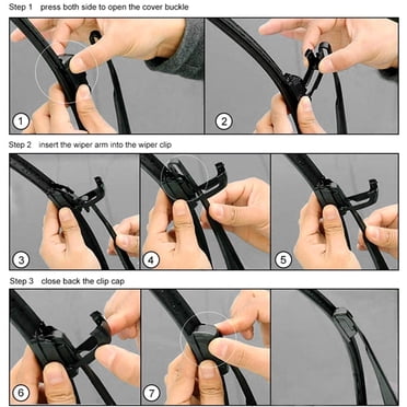 Amdohai Universal Car Rear Window Windshield Wiper Arm Blade Frameless Bracketless U-type Complete Replacement Set 20" 500mm