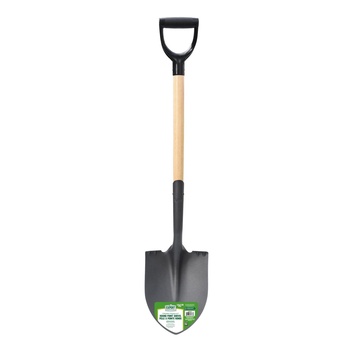 Pelle à creuser en bois dur Expert Gardener avec poignée en D