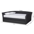 thumbnail image 3 of Baxton Studio Delora Full Size Dark Grey Upholstered Daybed with Trundle, 3 of 11
