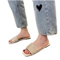 thumbnail image 4 of RKSTN Pantoufles pour Femmes Nouvelles Rétro à Bout Carré Chaussures Plates Sandales Décontractées à Strass Pantoufles,Pantoufles pour Femmes Intérieur Extérieur, 4 of 6