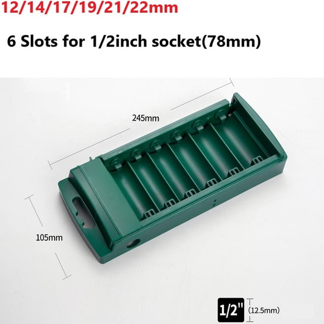 MYG 1pc Socket Organizer Box 3/8 1/4 1/2inch Drive ABS Plastic Socket Clip Rail Holder Toolbox Socket Storage Socket Organizer Box