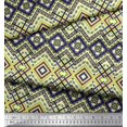 thumbnail image 2 of Soimoi Silk Fabric Geometric Kilim Printed Craft Fabric by The Yard 42 Inch Wide, 2 of 3