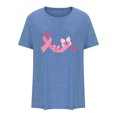 thumbnail image 5 of TIMIFIS T-Shirt Ruban Rose de Sensibilisation au Cancer du Sein pour Femmes T-Shirts Cancer du Sein Été Ample Imprimé Col Rond T-Shirt Manches Courtes Blouse Décontractée Automne/hiver, 5 of 5