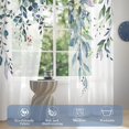 thumbnail image 4 of Eucalyptus Leaves Sheer Curtains 63 Inches Long 2 Panels Set, Green Semi Sheer Curtains Light Filtering, Spring Summer Soft Drapes for Bedroom Living Room Dining Room Window, 52" X 63", 4 of 5