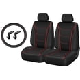 thumbnail image 2 of Kit 5 Pièces Housses Auto Drive – Carbone Noir, Passepoil Rouge, 2 of 6