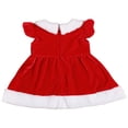 thumbnail image 2 of Girls Christmas Velvet Dress Short Sleeve Patchwork Dress, 2 of 6