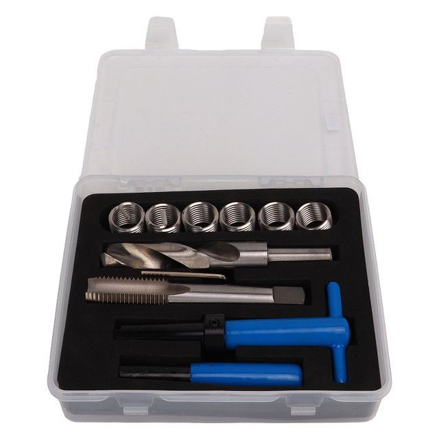 Kit de Réparation de Fil d'Acier à Grande Vitesse avec Boîte de Stockage Outils de Rethreading Automobile pour la Restauration des Fils Usés M20x2.5