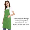 thumbnail image 3 of (Price/each)Opromo Unisex Cotton Canvas Adjustable Chef Kitchen Aprons with 2 Pockets-Kelly Green-XL, 3 of 7