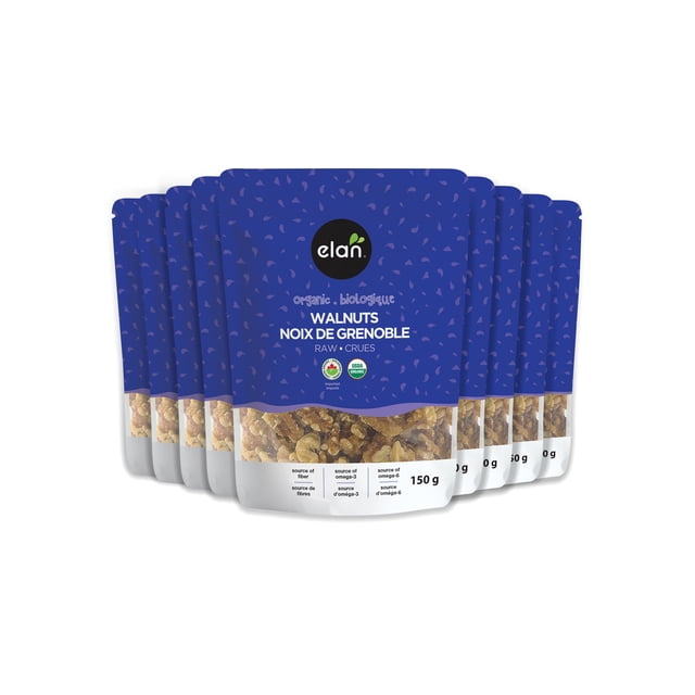 ELAN Organic Walnuts (GMO & Gluten Free), 8 Count x 150g