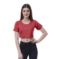thumbnail image 1 of Moomaya T-shirt Court à Col Rond pour Femmes, Manches Courtes, Été, Coupe Ample, 1 of 7
