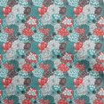 thumbnail image 1 of oneOone Georgette Viscose Dusty Teal Green Fabric Florals Craft Projects Decor Fabric Printed By The Yard 42 Inch Wide, 1 of 4