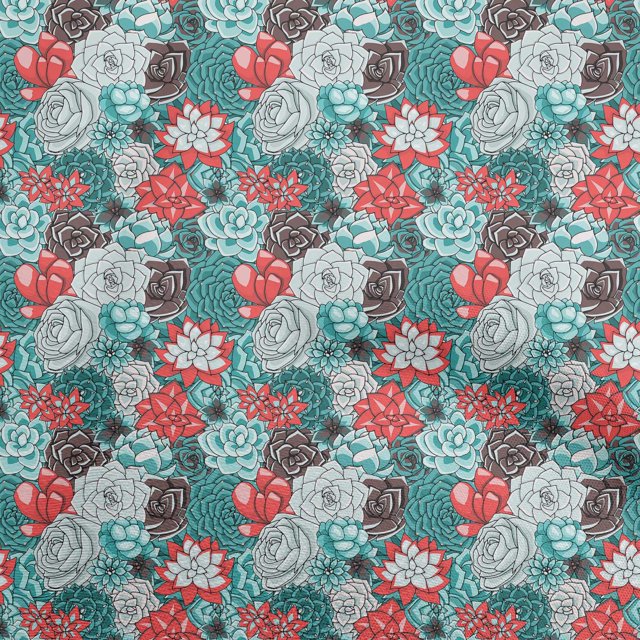 oneOone Georgette Viscose Dusty Teal Green Fabric Florals Craft Projects Decor Fabric Printed By The Yard 42 Inch Wide