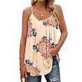 thumbnail image 1 of MAWCLOS Femmes Camisole Sans Manches Débardeurs Couleur Unie Cami de Base Porter Quotidiennement Pull Col Rond Floral 2XL, 1 of 3