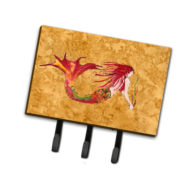 Caroline's Treasures 8727TH68 Ginger Red Headed Mermaid on Gold Leash or Key Holder Large Multicolor""