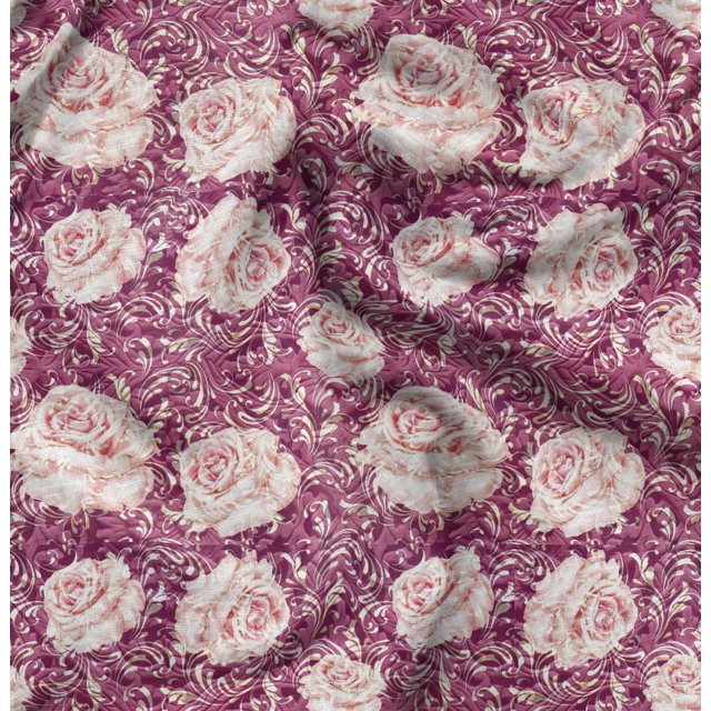 Soimoi Polyester Crepe Fabric Peony Floral Print Fabric by The Yard 42 Inch Wide
