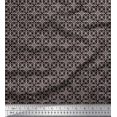 thumbnail image 1 of Soimoi Black polyester Crepe Fabric Arrow & Diamond Geometric Printed Fabric 1 Yard 42 Inch Wide, 1 of 1
