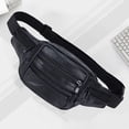 thumbnail image 1 of Storage Box Storage Containers Leather Waist Pack, PU Crossbody Chest Bag with 7 Zipper Pockets, Adjustable Sports Fanny Pack for Men, Large Capacity Phone Wallet Storage for Hiking, Travel, Running, 1 of 6