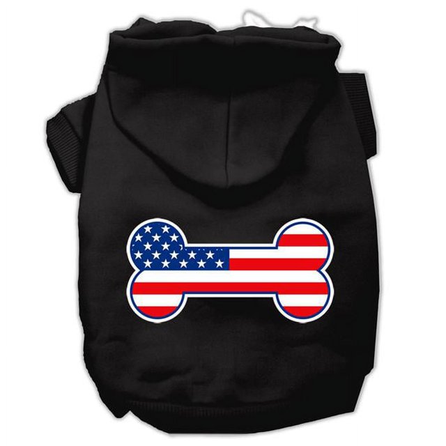 Sweats à Capuche pour Animaux de Compagnie en Forme de Drapeau Américain Noir Taille XXL (18)