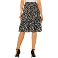 thumbnail image 3 of Unique Bargains Women's Ruffle Hem Flowy Tiered A-Line Swing Floral Midi Skirt, 3 of 7