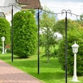 thumbnail image 3 of Costway 8ft String Light Poles 2 Pack Outdoor Metal Poles w/Top Arc Hook & 5-Prong Base, 3 of 10
