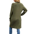 thumbnail image 4 of FOCUSNORM Women Juniors Cardigan, Solid Color Long Sleeve Sweater Coat with Pockets, 4 of 5