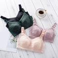 thumbnail image 4 of B91xZ Women's Plus Size Unlined Underwire Bra Full Coverage Plus Size Non Padded Wireless Minimizer Bra,Purple 42C, 4 of 4