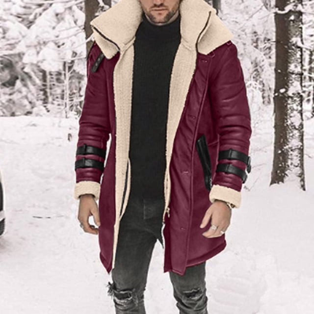 tumgatte Men's Fall/Winter Fashion Fleece Jacket Stretch Washed Top Jacket Clearance