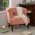 thumbnail image 2 of Katherine Fauteuil d'Appoint Capitonné en Velours Pêche Orange, 2 of 15