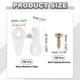 thumbnail image 2 of Uxcell Glass Retainer Clips 100Pcs Cabinet Glass Clips Mirror Holder Clips with Screws for Fixing Mirror Doors White, 2 of 5
