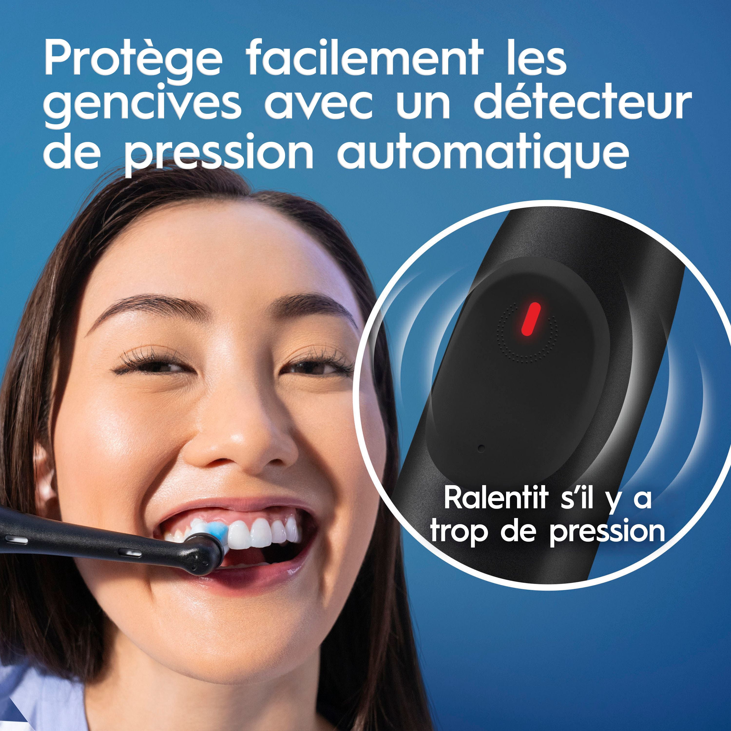 Oral-B iO Series 2 Brosse à Dents Électrique Rechargeable, avec 1 Tête de Brosse Soin Doux - Capteur de Pression Automatique pour Protéger les Gencives - 3 Modes - Minuterie de 2 Min